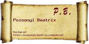 Pozsonyi Beatrix névjegykártya